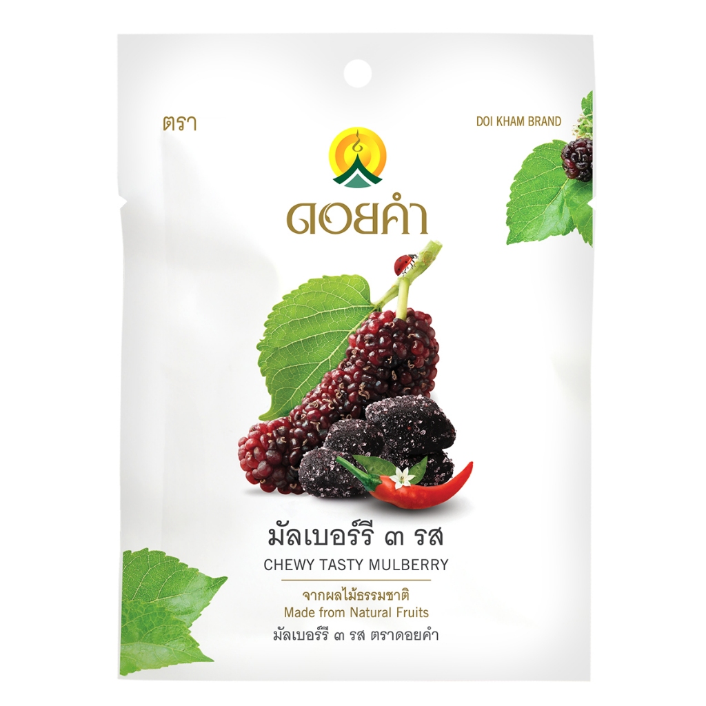 ดอยคำ มัลเบอรี่ มัลเบอรี่อบแห้ง 25 กรัม (แพ็ก 3 ชิ้น) ควรบริโภคก่อน 21/07/2025