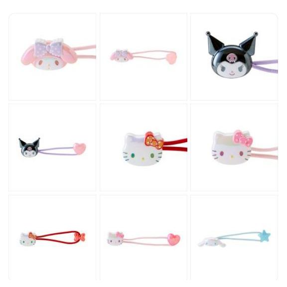 ยางมัดผมมาสคอต mx sanrio กว้างประมาณ 9.5 x ลึก 1 x สูง 2.5 ซม.
