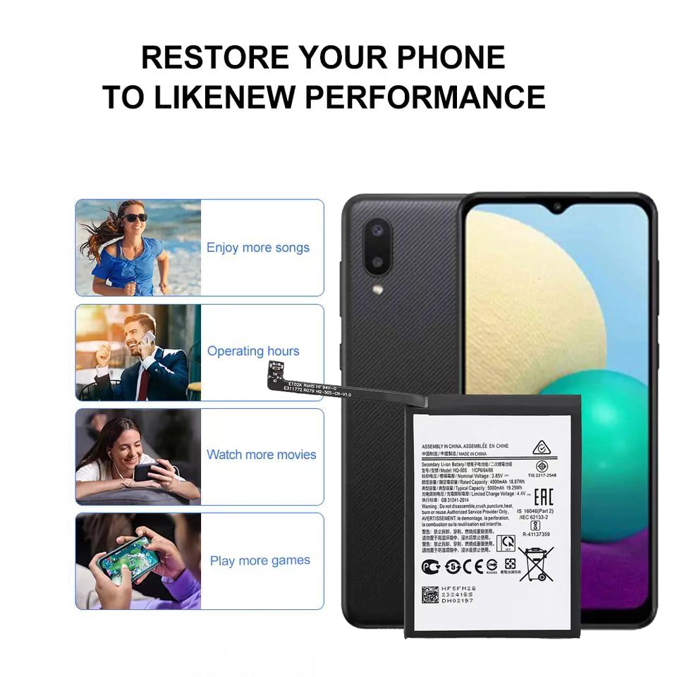 แบต SM-A02S/A03S/A03/A22 5G/A14 แบตA02S/A03S/A03/A22 5G/A14 แบตเตอรี่ A02S แบตแท้ คุณภาพดี ประกัน6 เ