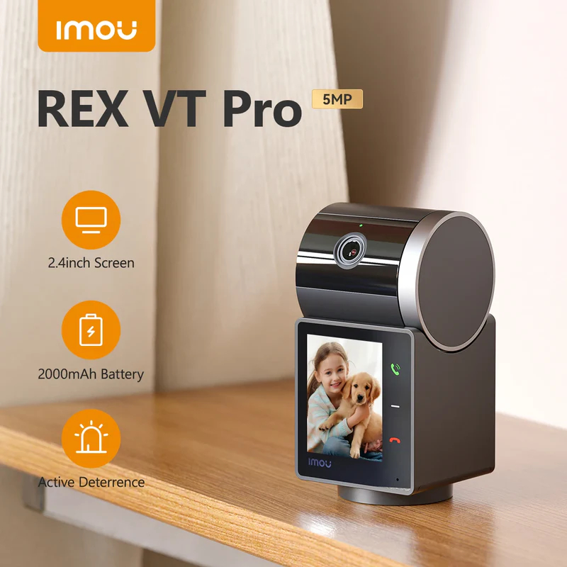 กล้องวงจรปิด IMOU REX VT PRO 5MP 3K WiFi PTZ หมุนได้ One-touch วิดีโอคอลแบบ 2 ทาง มีแบตในตัว ประกัน 2 ปี