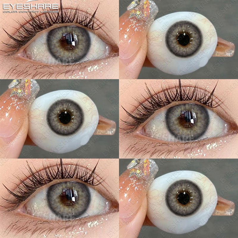 Eyeshare YUCCA 1 คู่ 2 ชิ้น สีน้ำตาล/สีเทา คอนแทคเลนส์ 0.0 เลนส์ค่าสายตาสั้ ปริมาณน้ำ 38% ใช้ได้หนึ่