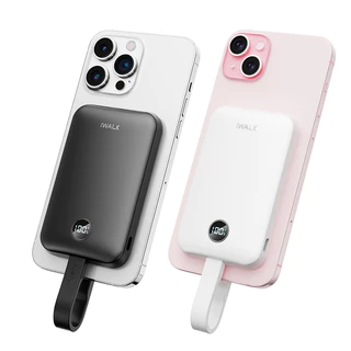 iWALK Power Hybridแบตสำรองไร้สาย10000mAh30WFastChargeพร้อมสายชาร์จในตัวรองรับ iPhone17,16,15,Samsung