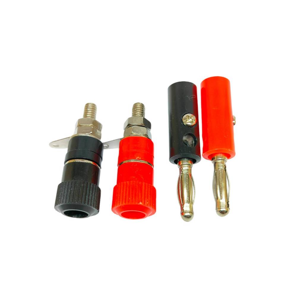 ปลั๊กบานานา ปลั๊กกล้วย แบบสกรูขันน็อต แจ็คไบดิ้งโพส ดำ แดง ขนาด 4mm. มี 3ตัวเลือก