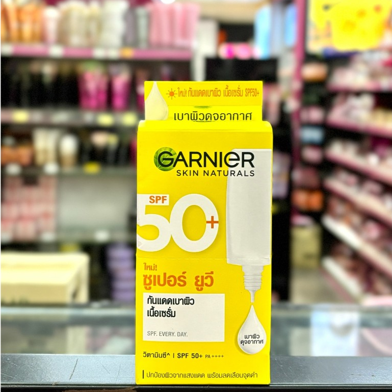 (กล่อง 6 ซอง) การ์นิเย่ ครีมซอง ฝาหมุน ไลท์ คอมพลีท/ซากุระ/เอจเลส/ยูวี/วิตามินซี 7 มล. Garnier - 6