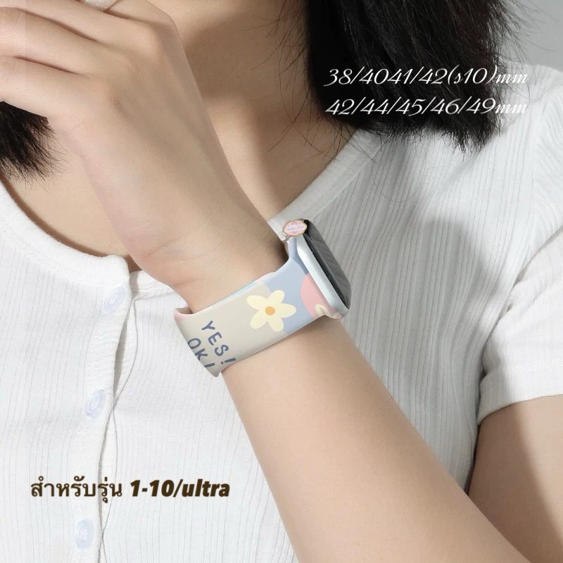สาย i watch หนังสาย 11 10 9 7 6 se 8 ultra สาย 41/42/44/45/46/49mm สาย Smart Watch strap นาฬิกา  ใหม่บางสายหนัง DD