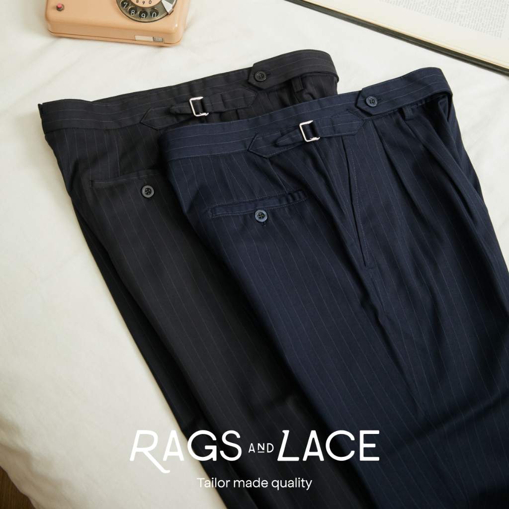 Rags and Lace กางเกง Pinstripe ผ้า Premium wool สี Navy, Black
