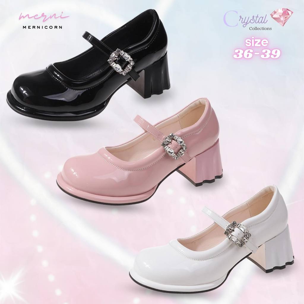 รองเท้าส้นสูง ไซส์36-39 อะไหล่เป็นคริสตัล พร้อมส่ง
