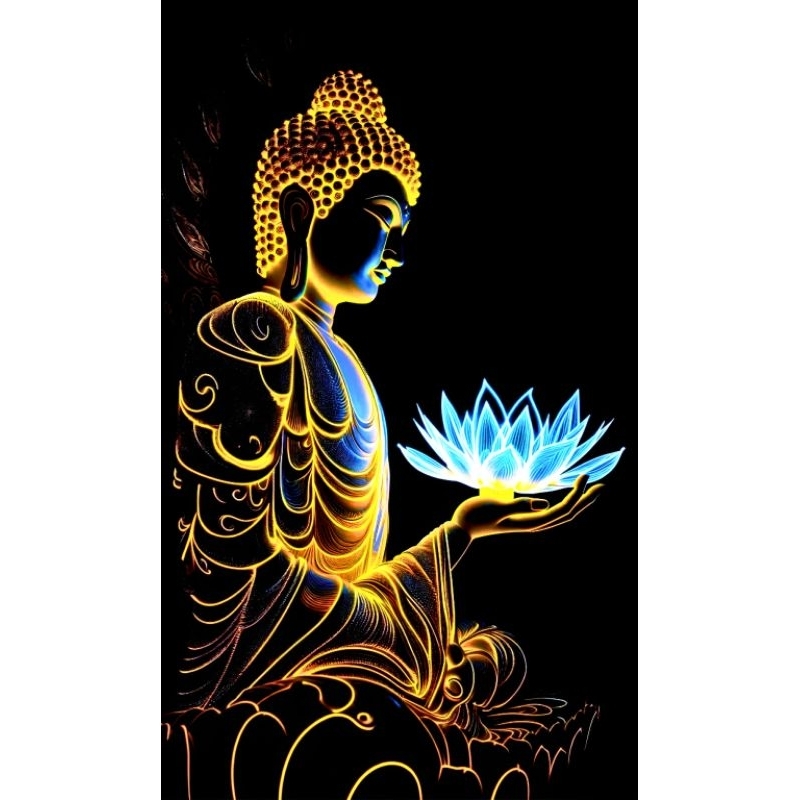 รูปโปสเตอร์ พระพุทธเจ้า นำโชค ไม่มีกรอบ ขนาด 25*42 cm ติดผนัง ภาพมงคล เสริมฮวงจุ้ย ตกแต่งบ้าน