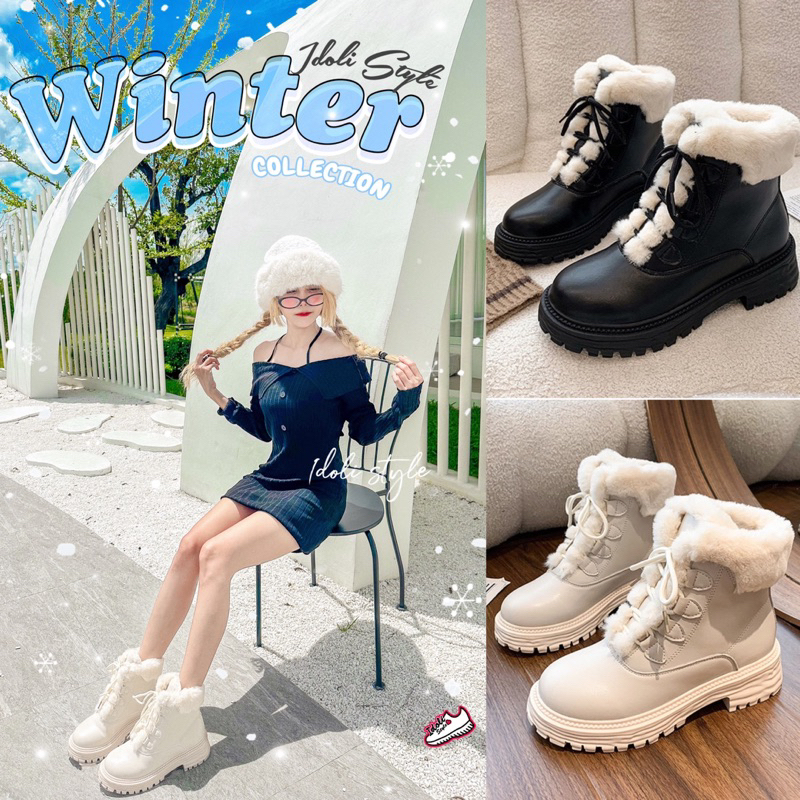 Idoli styleรองเท้าบูทบุขนกันหนาวลุยหิมะได้ พร้อมส่งในไทย🇹🇭