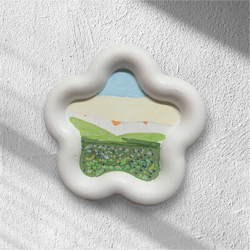 ถาดปูนปลาสเตอร์เปลือยสำหรับระบายสี ถาดจัดโชว์สินค้าถาดถ่ายรูป