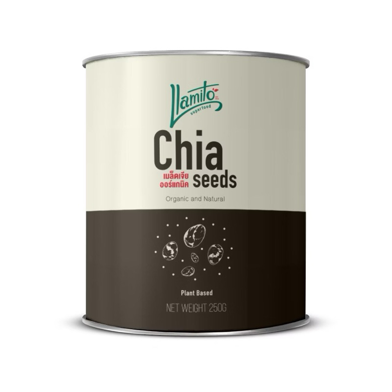 พร้อมส่ง💥Organic Chiaseed💥เมล็ดเจีย 100% ออร์แกนิค ตรา Llamito ไฟเบอร์สูง ดีต่อลำใส้ ท้องไม่ผูก