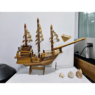 เรือสำเภาจีน เรือสำเภาไม้สักทอง เสริมฮวงจุ้ย (SHIP A)