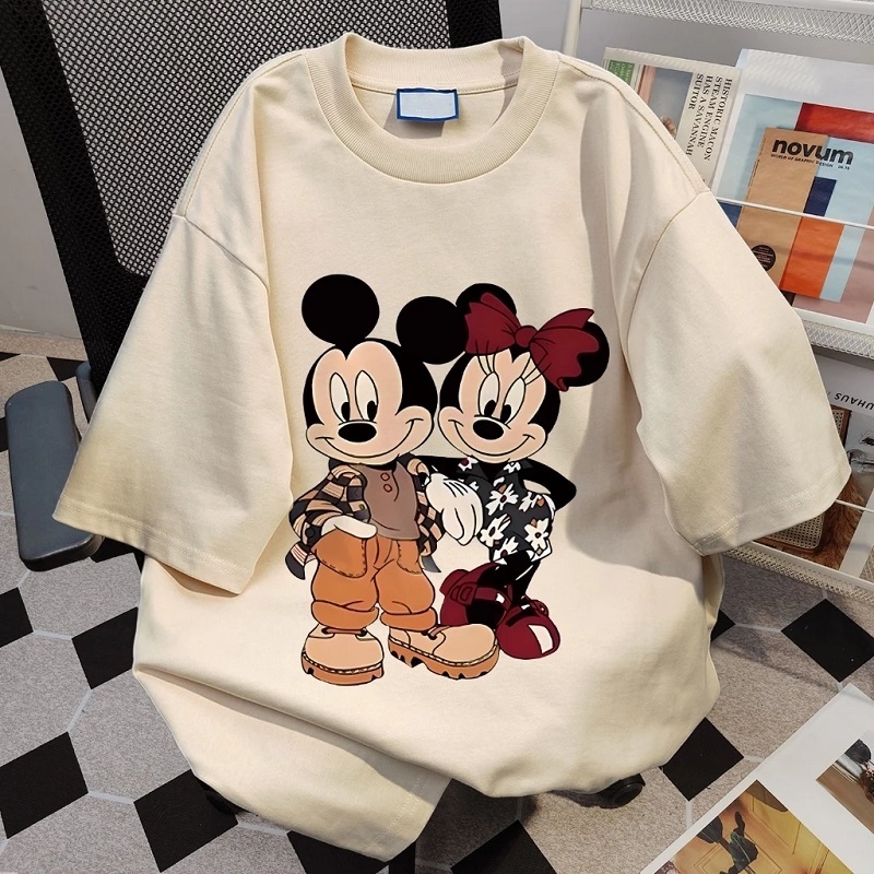 Top.street เสื้อยืด คอกลม แขนสั้น mickey mouse ลายการ์ตูนน่ารักหลวม unisex