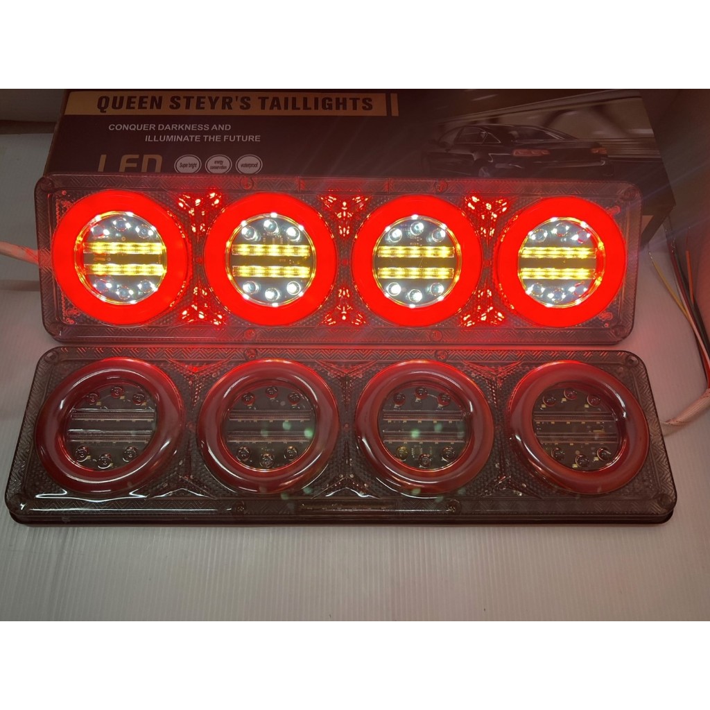 (ราคาต่อคู่) ไฟท้ายรถบรรทุก ไฟท้าย รองรับระบบไฟ 12v -24v (ไฟท้ายรุ่นโดนัท)