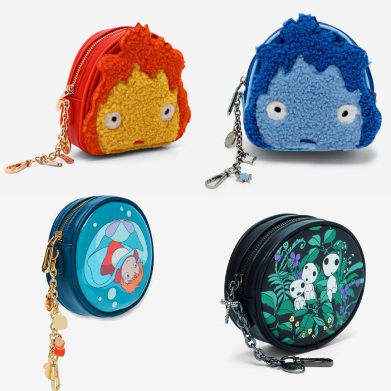ลิขสิทธิ์แท้จากอเมริกา กระเป๋าเหรียญ ใส่บัตร Calcifer Kodama Ponyo Coin Purse Studio Ghibli สตูดิโอจ