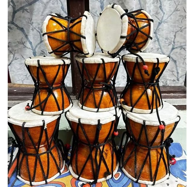 ดัมรุพระศิวะ 3 นิ้ว 4 นิ้ว 6 นิ้ว ทำจากไม้บูชาจากอินเดียShiva Damru 3 inches, 4 inches, 6 inches mad