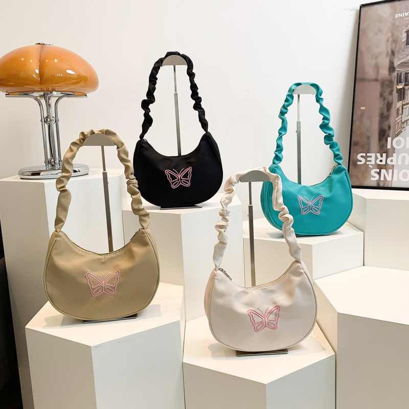 กระเป๋าสะพายข้าง ผ้าไนลอน กระเป๋าถือผู้หญิง