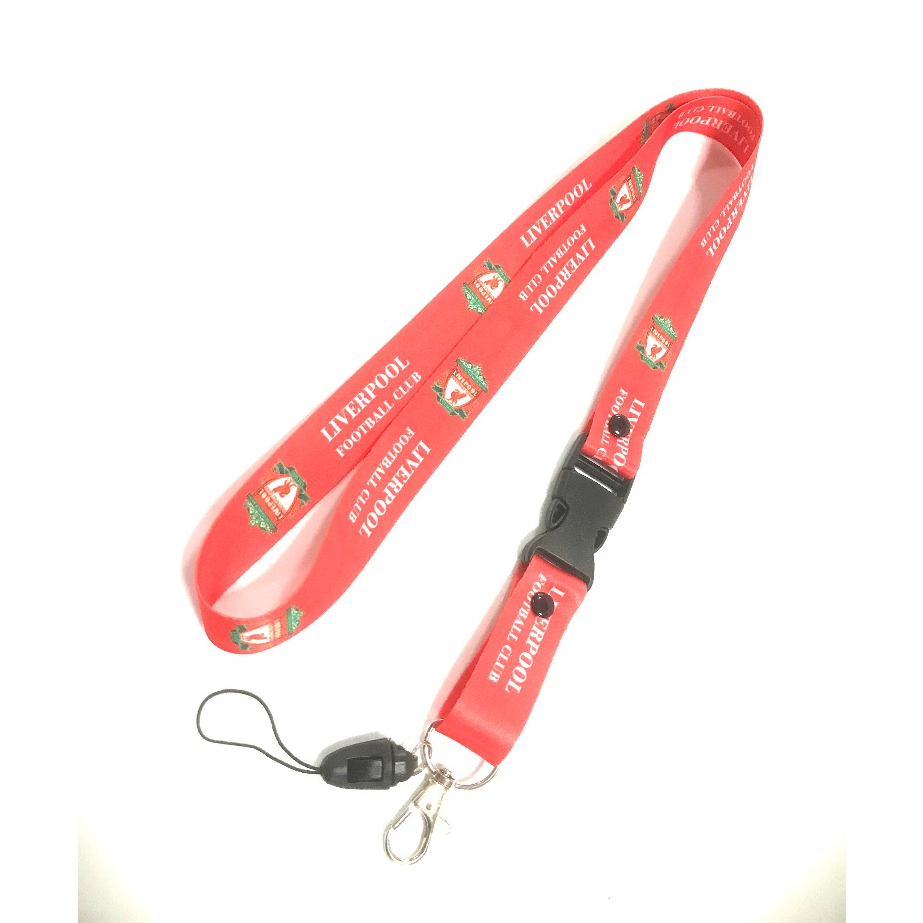 LVP R สายคล้องคอ สายคล้องบัตร ห้อยโทรศัพท์ พร้อมตัวล็อค ลาย LVP ลิเวอร์พูล น่ารัก มีก้ามปู มีห่วงเล็