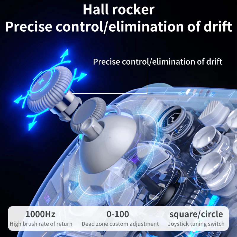 Aolion K10 เกมแพดบลูทูธไร้สายพร้อมแท่นชาร์จตัวควบคุมสําหรับเล่นเกม Hall จอยสติ๊กสําหรับ Nintendo Switch/PC/iOS/Android