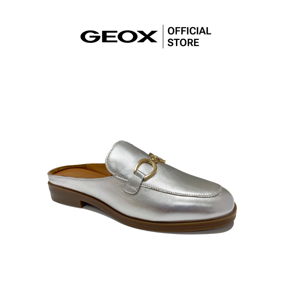 GEOX รองเท้าหนังผู้หญิง รุ่น D CLORIDIE - SILVER FW24 (D46XGEC1007F_F4SIXX)