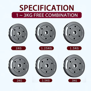 [1KG \ 1.25KG \ 1.5KG] Dumbbell Plate Dumbbell Set แผ่นน้ำหนัก Barbell Plate Dumbbell Handle Bar