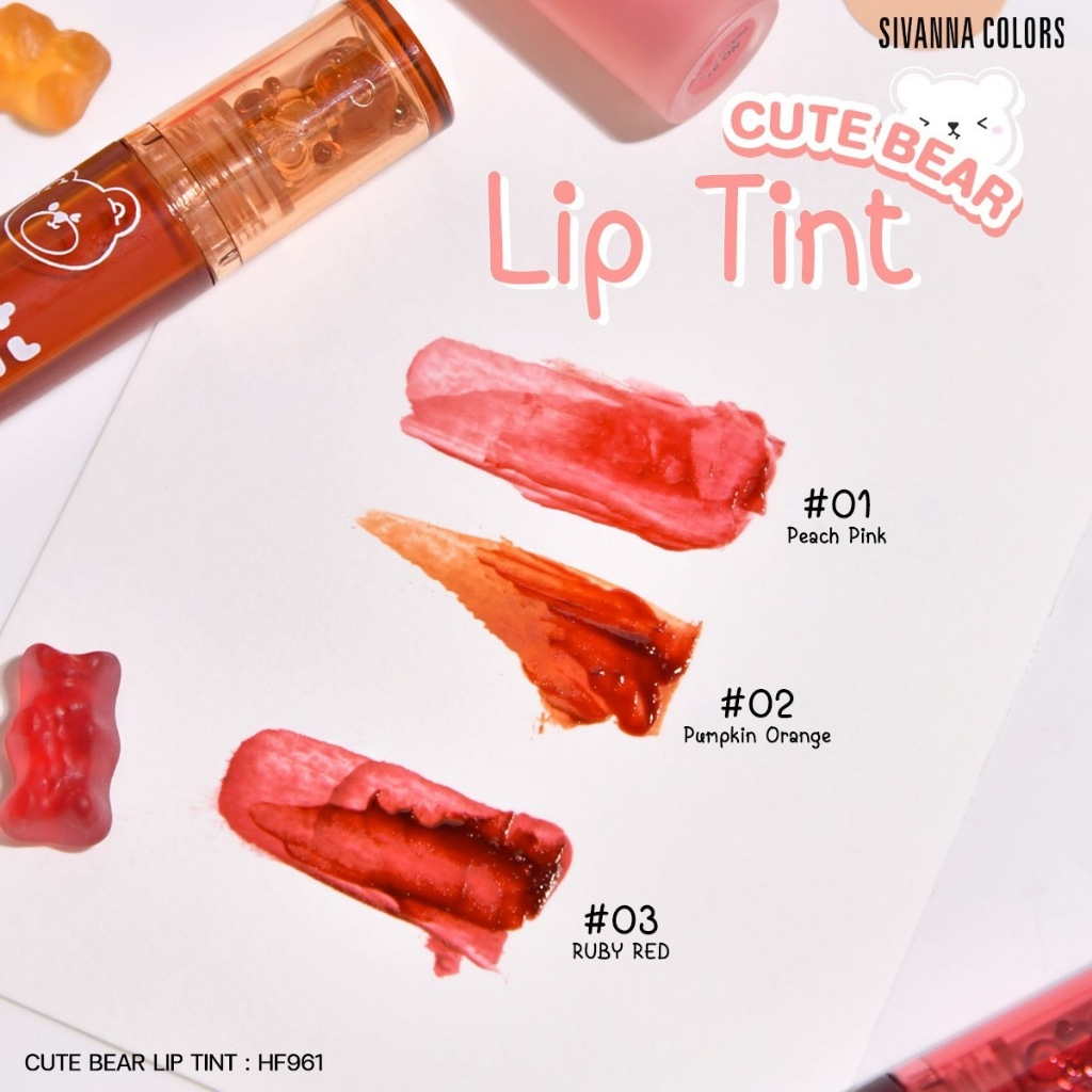 HF961 Sivanna Colors ลิปทินท์น้องหมี  Color Cute Bear Lip Tint - รูปที่ 5