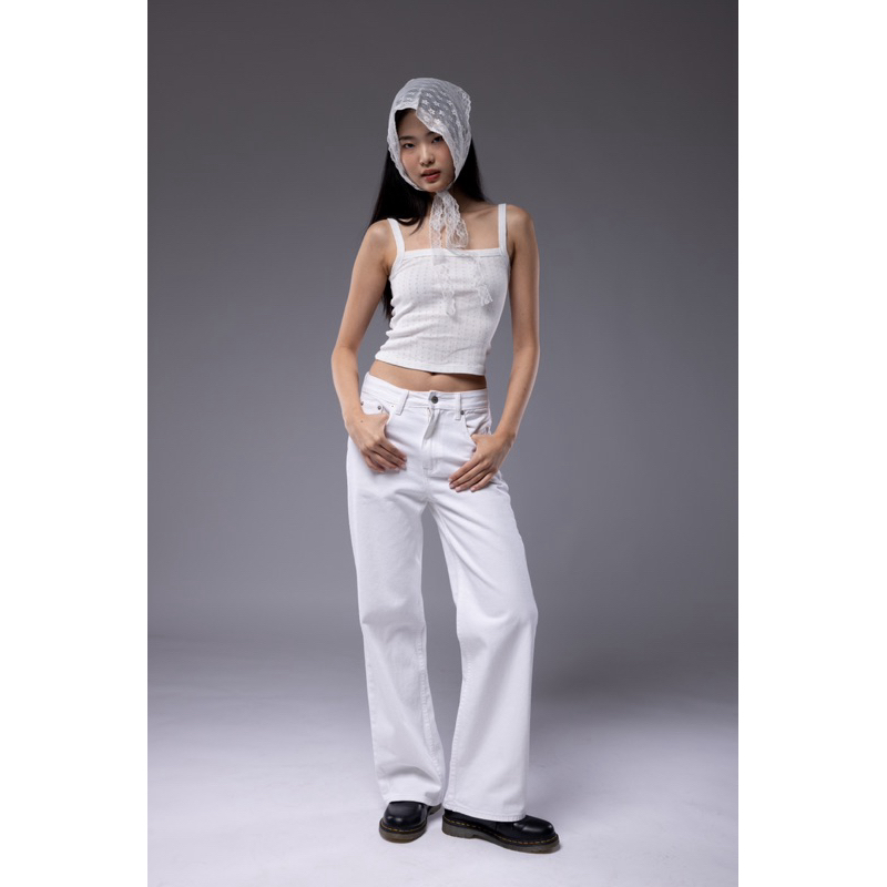 กางเกงยีนส์ RAVVESTUDIO's Gigi Jeans - White