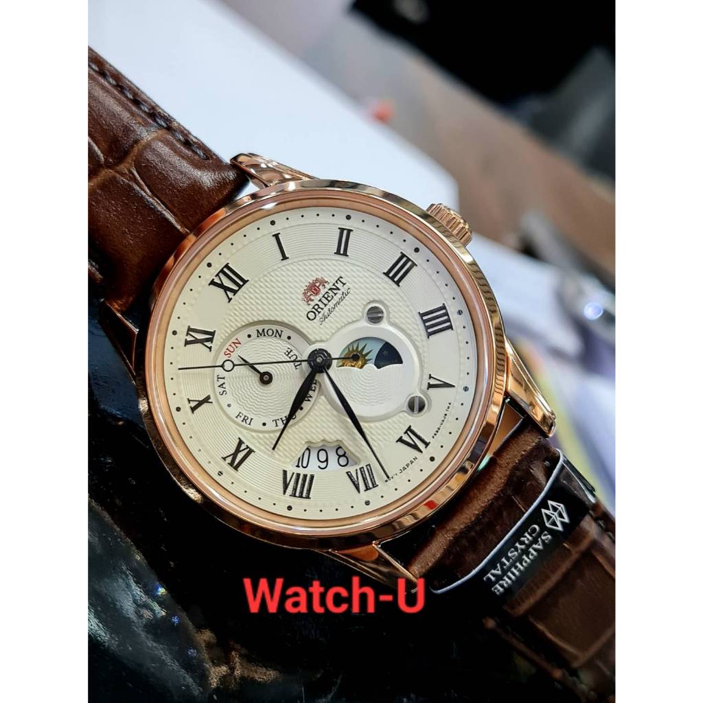 นาฬิกา Orient Classic Mechanical SUN&MOON สายหนัง รุ่น RA-AK0007S