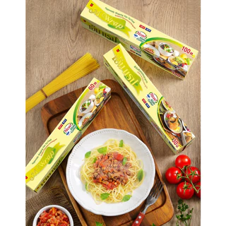 M WRAP ฟิล์มถนอมอาหาร ฟิล์มยืดเอ็มแรป พร้อมใบมีดสไลด์ หนา 11 ไมครอน กว้าง20/30 ซม. ยาว30/40/50/100 ม.