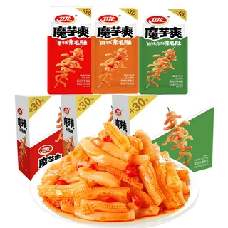 หมึกกรุบเว่ยหลง ยกลัง เพิ่มปริมาณ20% ขนมบุก หม่าล่า เคี้ยวกรุบ กล่องใหญ่ 18 กล่องต่อลัง weilong