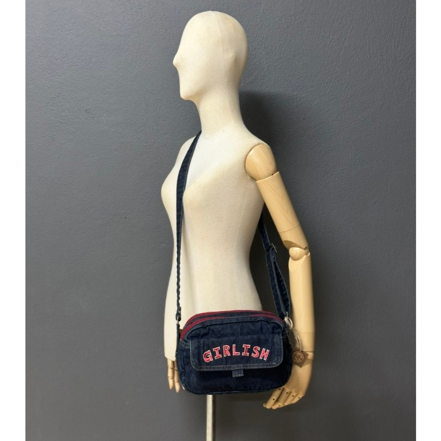 AEIOU No.287 Girlish กระเป๋ายีนส์ สะพายข้าง รุ่น Fold สินค้าลิขสิทธิ์แท้ (กว้าง9.5นิ้ว สูง6.5นิ้ว) - รูปที่ 5