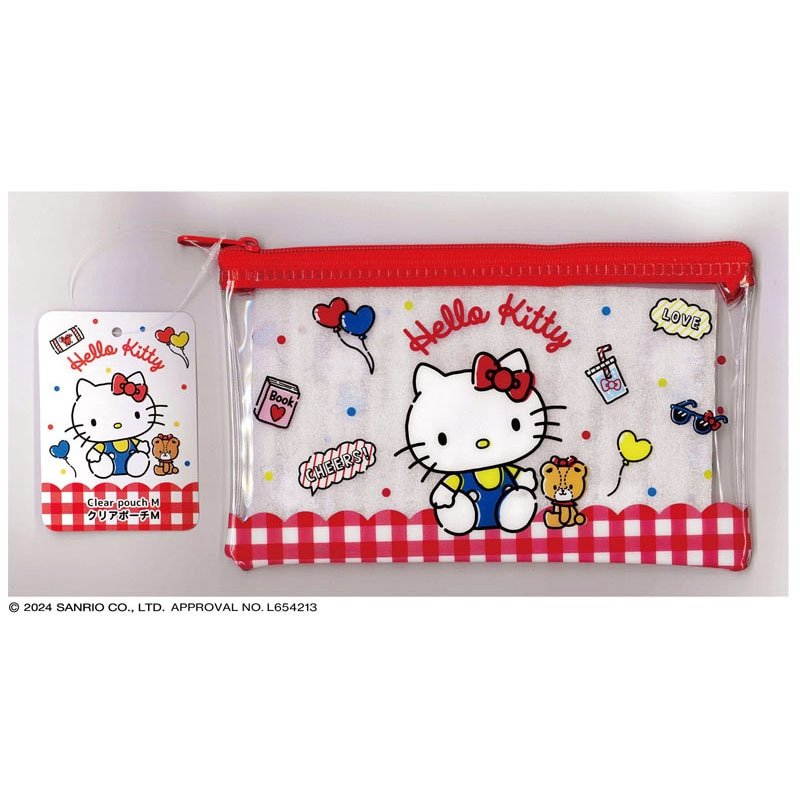 กระเป๋าใสไซส์ M HelloKitty kt ขนาดตัวเครื่อง (ประมาณ): 16 x 10 x 0.3 ซม. วัสดุ/ส่วนประกอบ: พีวีซี