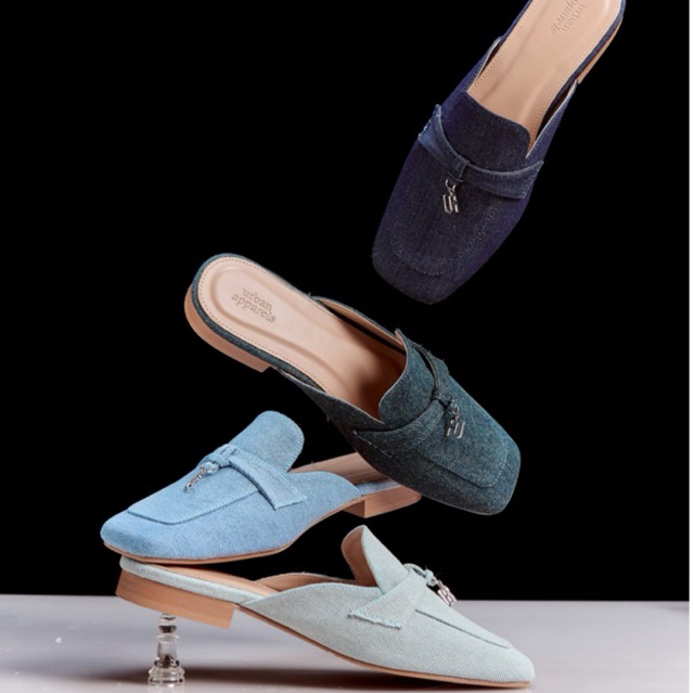 urban walkwear | ur mule รองเท้ายีนส์เปิดส้นพื้นสูง 1 cm. นิ่มสบาย