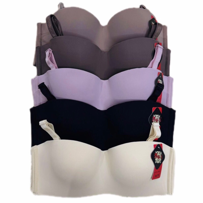 ชุดชั้นในโนบรา No’s bra มีโครงฟองน้ำบาง ทรงเกาะอก 3 ตะขอ ถอดสายได้ รุ่น # 605 Lady ผู้หญิง