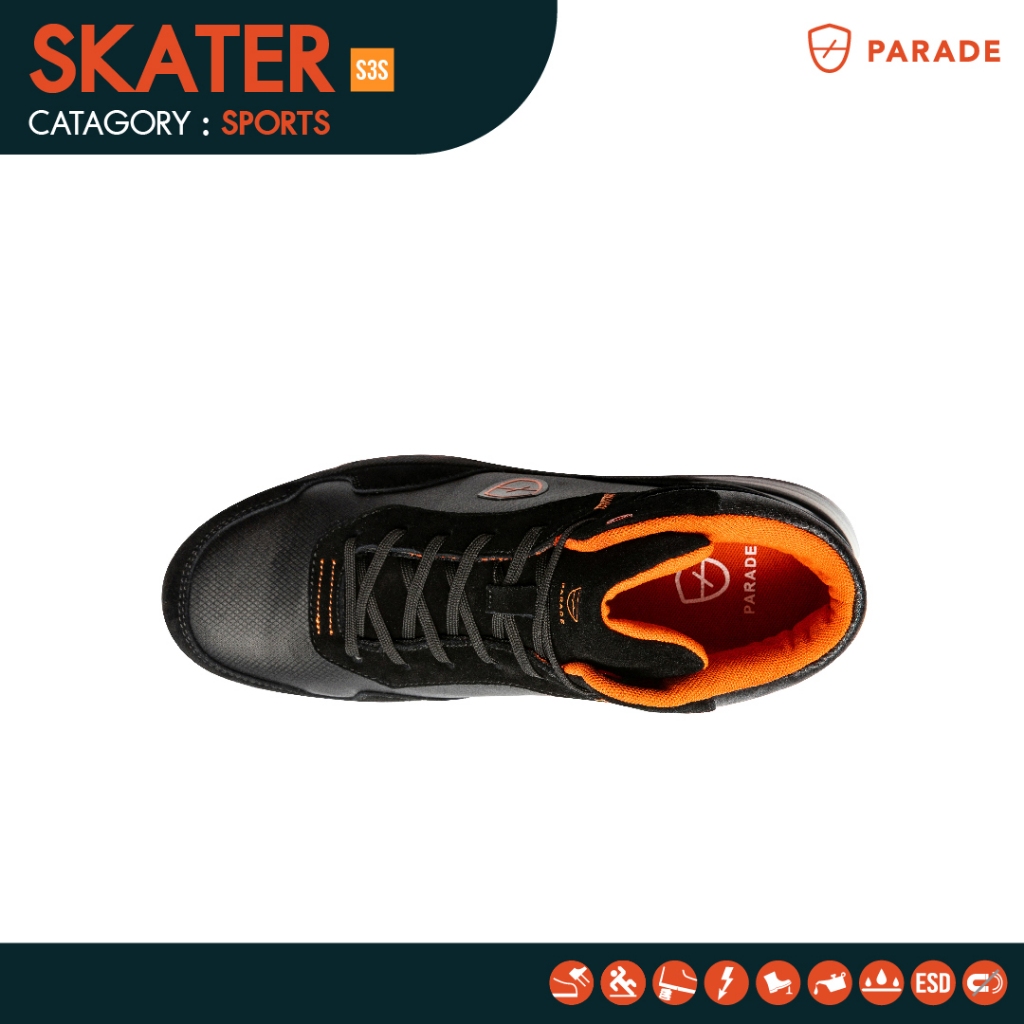 รองเท้าเซฟตี้ Parade รุ่น SKATER หัวคอมโพสิต ยึดเกาะพื้นได้ดี