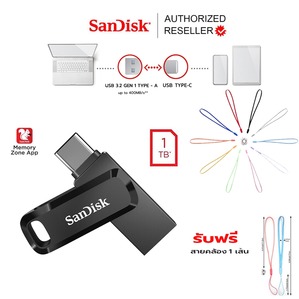 SanDisk Ultra Dual Drive Go 1TB USB 3.2 Gen1  Flash DriveType-C Speed 400mb/s (SDDDC3-1T00-G46)