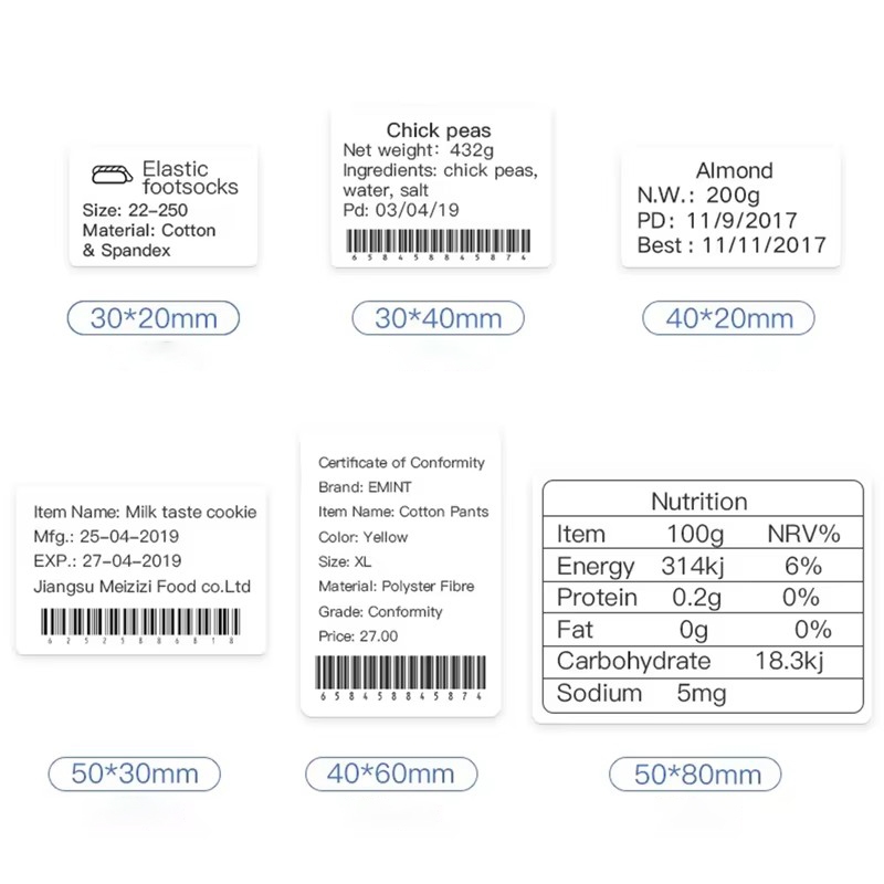 SJPACK 50x30mm 1000 ดวง Thermal Label สำหรับพิมพ์ฉลากสินค้า ด้วยเครื่องพิมพ์ฉลากความร้อน - รูปที่ 4