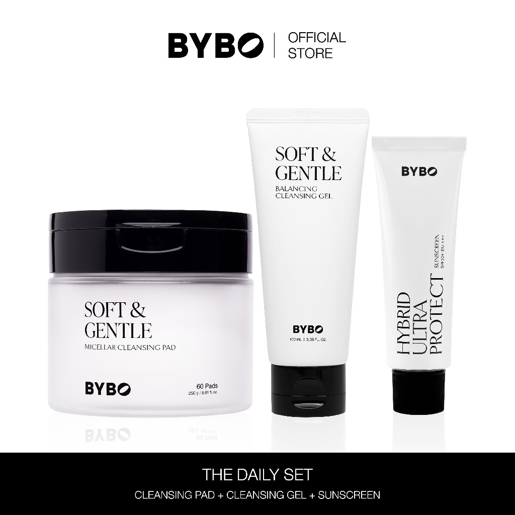 BYBO THE DAILY SET (CLEANSING PAD + CLEANSING GEL + SUNSCREEN)