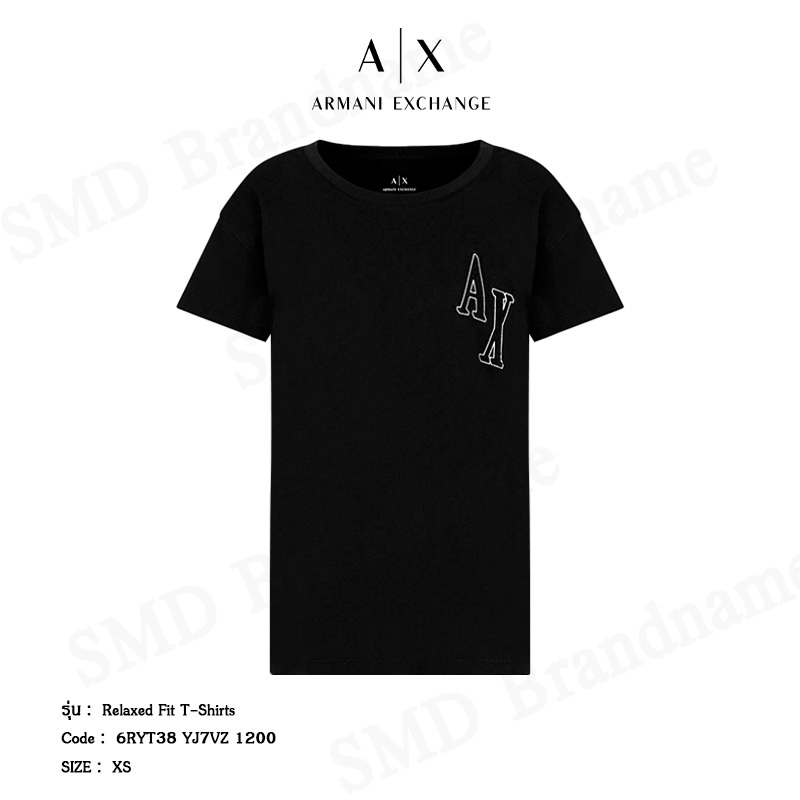 Armani Exchange เสื้อยืดคอกลมผู้หญิง รุ่น A/X Relaxed Fit T-Shirts Code: 6RYT38 YJ7VZ 1200