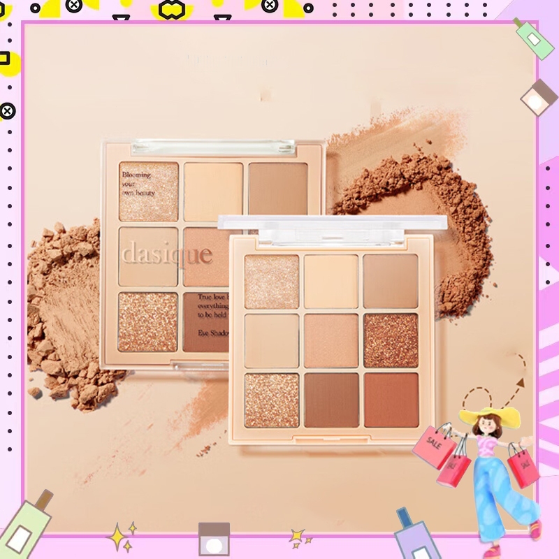 การจับคู่สีที่อ่อนโยน dasique 9 color Shadow Palette พาเลทอายแชโดว์ 9 สี
