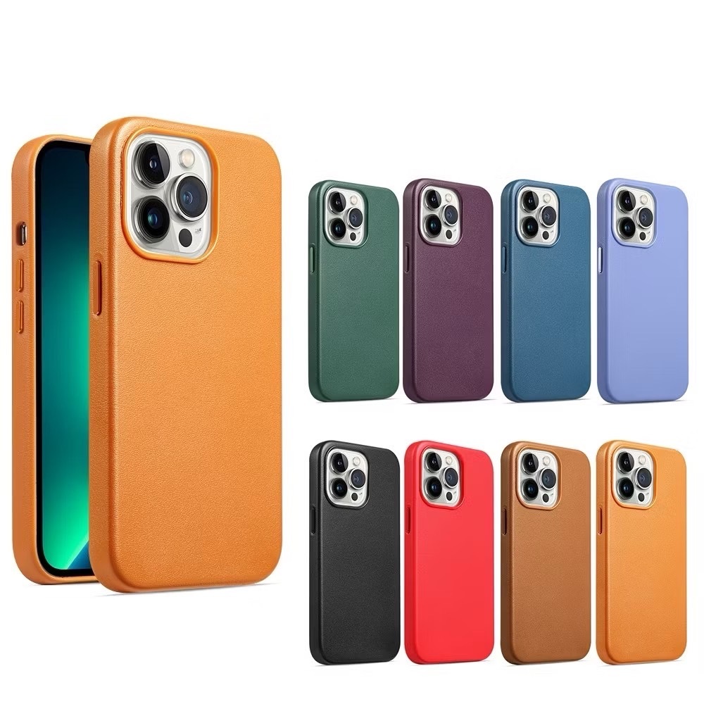 FOR IPHONE 16 หนังแท้ เคส กันกระแทก Leather วางชาร์จได้ MS CASE FOR IPHONE 12 13 14 15 PRO MAX PLUS A115 - รูปที่ 4