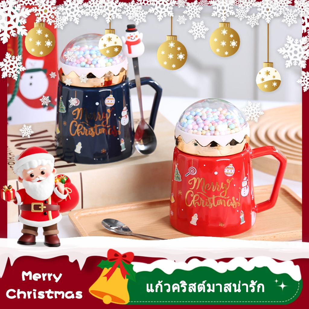 ของขวัญคริสต์มาส ของขวัญซานตาคลอส แก้วกาแฟคริสต์มาสสโนว์แมน แก้วเซรามิกของขวัญ ของที่ระลึกคริสต์มาส