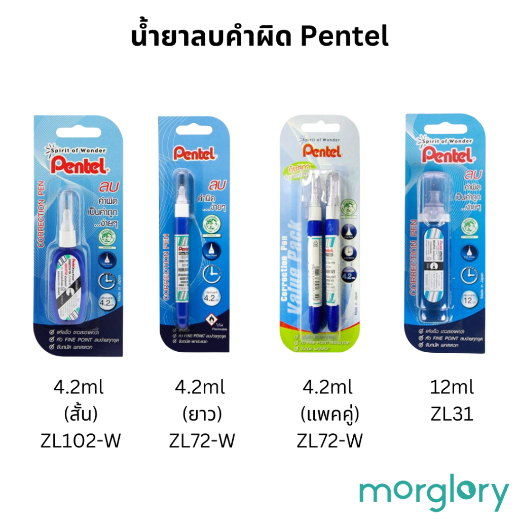 ปากกาลบคำผิด Pentel ขนาด 4.2ml 12ml