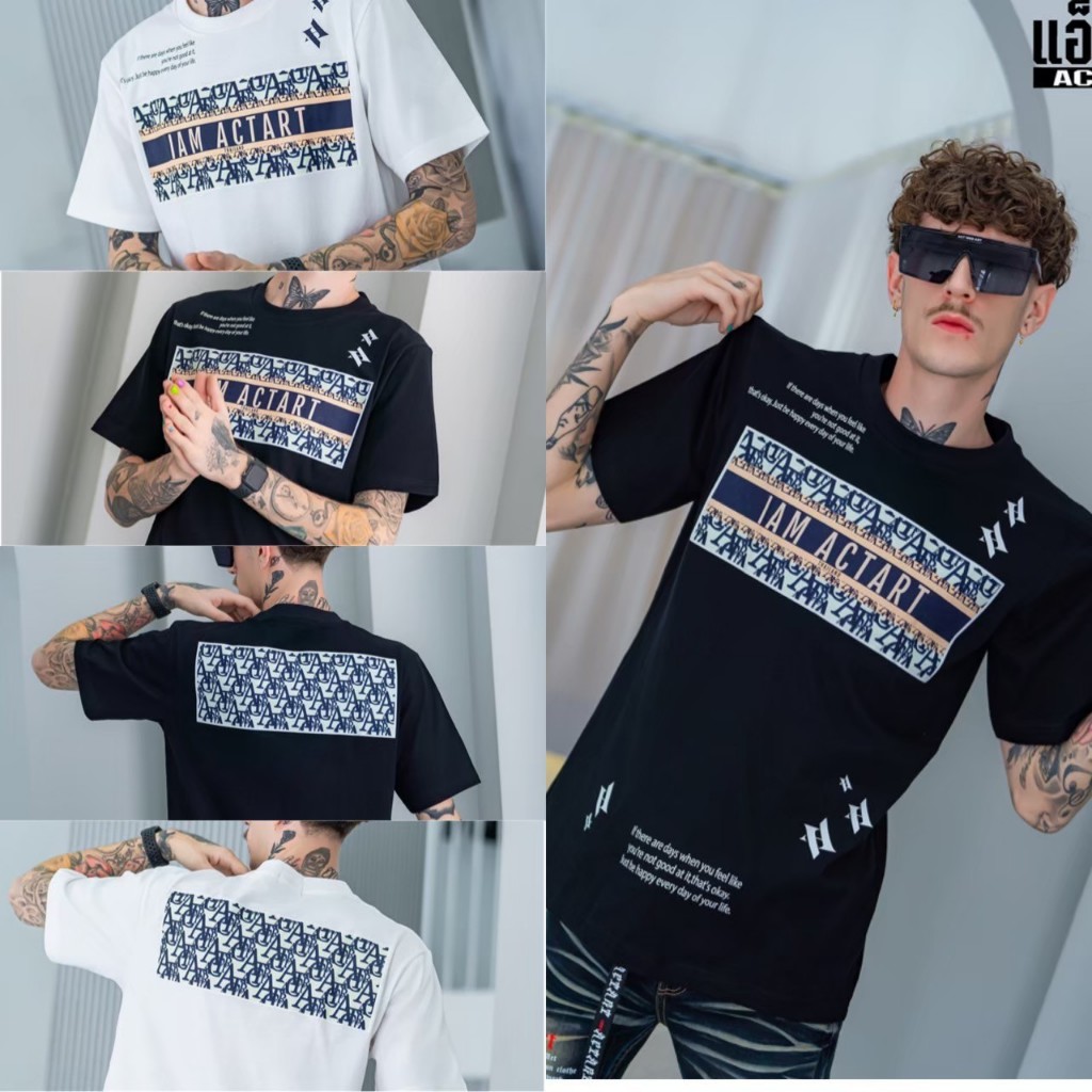 เสื้อยืดแขนสั้น ACT ART #LEON คอลเลคชั่นใหม่ล่าสุด เนื้อผ้าคัลตอล สกีนหน้าหลัง เท่มาก Man ผู้ชาย