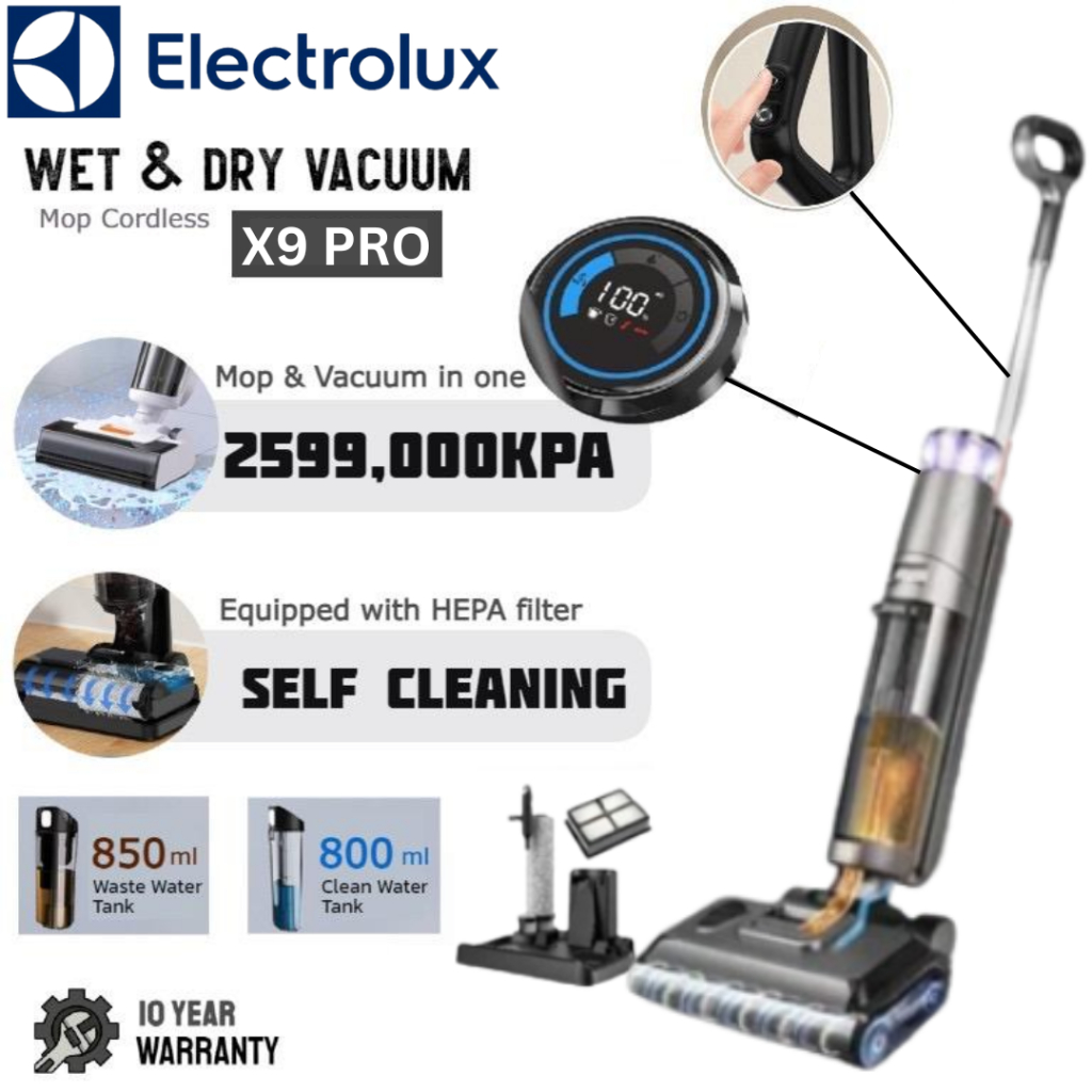 ซื้อ โปรโมชั่น สองร้อยบาท X9 Pro Cordless wet & dry mop Vacuum เครื่องดูดฝุ่นถูพื้นเปียกและแห้งไ