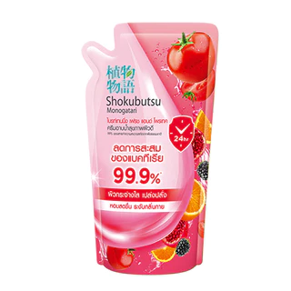 SHOKUBUTSU ครีมอาบน้ำ โชกุบุสซึ ฟรุ๊ตตี้ เฟรช ซีรีส์ ถุงเติม 400 มล. exp.08/2026