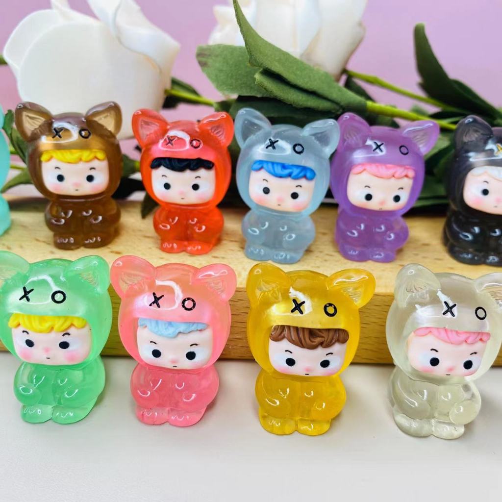 ชิ้นมินิส่องสว่างการ์ตูนไมโครเครื่องประดับสัตว์ขนาดเล็กกระถางตกแต่งบ้านอุปกรณ์ภูมิทัศน์ไมโคร