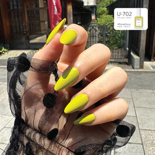 สีทาเล็บกึ่งเจล U-DELI ไม่ต้องอบ Vegan Nailpolish Green Tone โทนสีเขียวสดใส เล็บดูไบรท์ Group