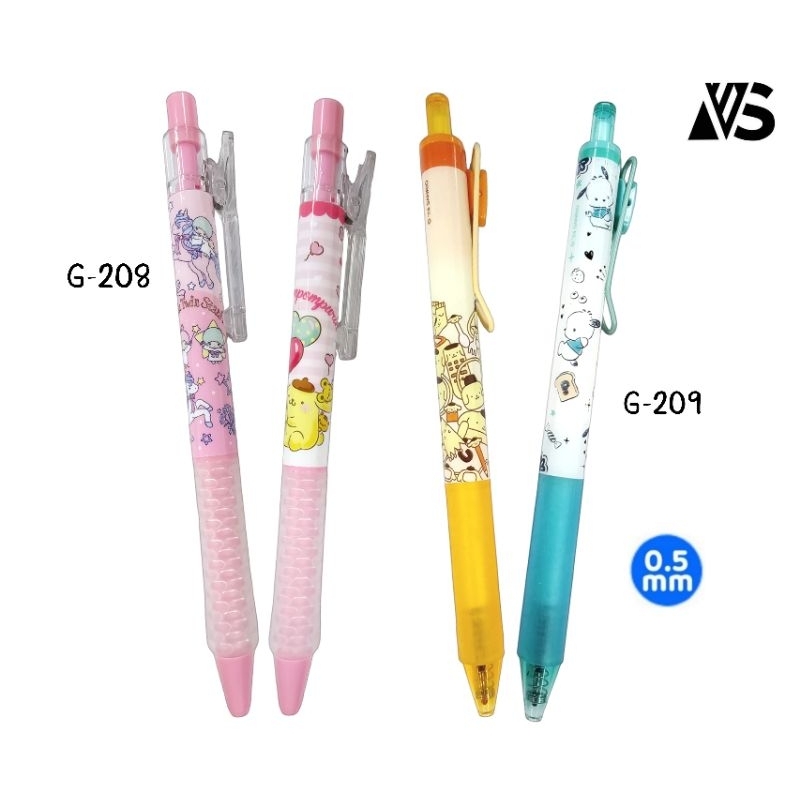 ปากกาเจล Sanrio G-208, G-209 ขนาด 0.5 มม.ลาย Pompom Purin, Pochacco, Little Twin Stars หมึกน้ำเงิน (ราคาต่อ 1 ด้าม)