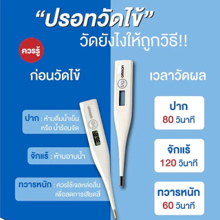 Omron ปรอทวัดไข้ดิจิตอล เปลี่ยนถ่านได้ Digital Thermometer MC-246, MC-341